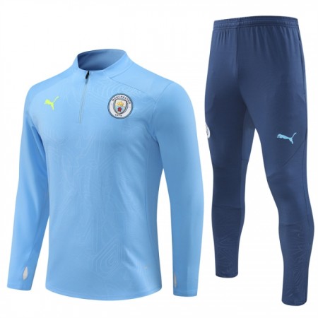 Manchester City Kit sweat-shirt d'entraînement Bleue 2024-25 Quart-Zip
